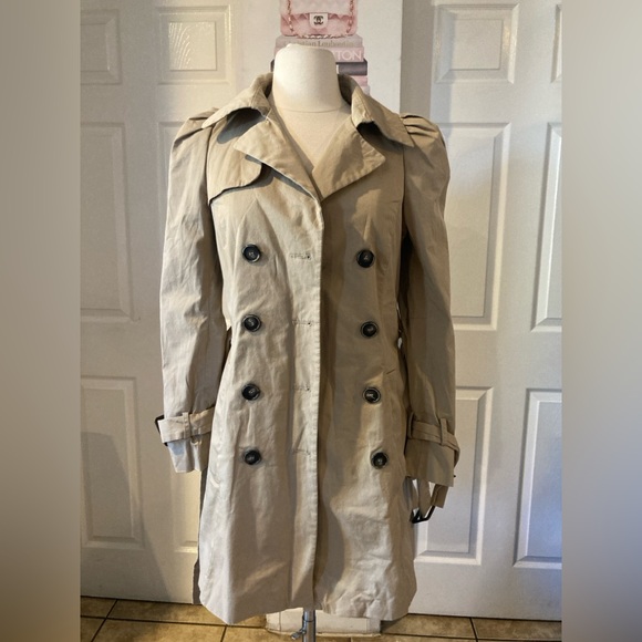 Zara trench coat classic midi double breasted tan contemporary winter - Picture 1 of 9